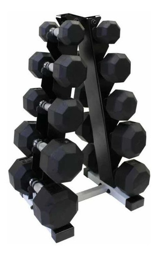 Set 5 Pares Mancuernas Fitness 5lb 8lb 10lb 15lb 20lb + Rack