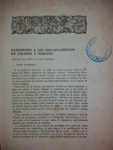 Expedición Nueva Palmira Soriano Fontana 1927 Relato Diario 