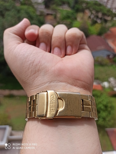 Exclusivo Seiko Sports Made In Japan Dourado Giratório