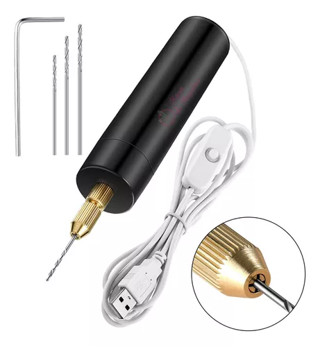 Herramienta eléctrica de perforación DIY, Mini taladro eléctrico para  manualidades, joyería de resina, herramienta de artesanía de madera, taladro  USB, pluma de grabado, taladro giratorio