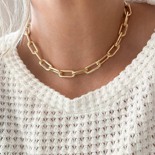 Collar De Oro Tasiso Para Mujer, Collar De Cadena De Oro Sim
