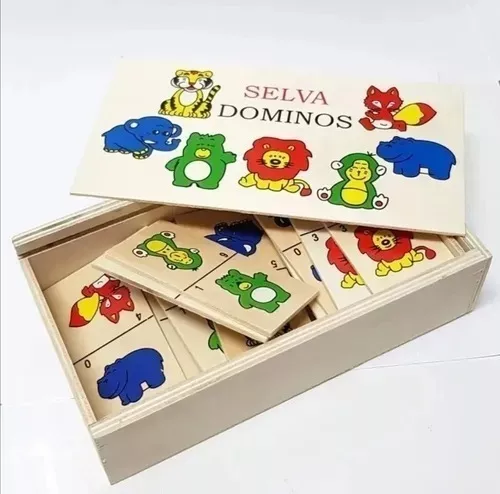 Domino Infantil En Madera De Animales Niños Didáctico
