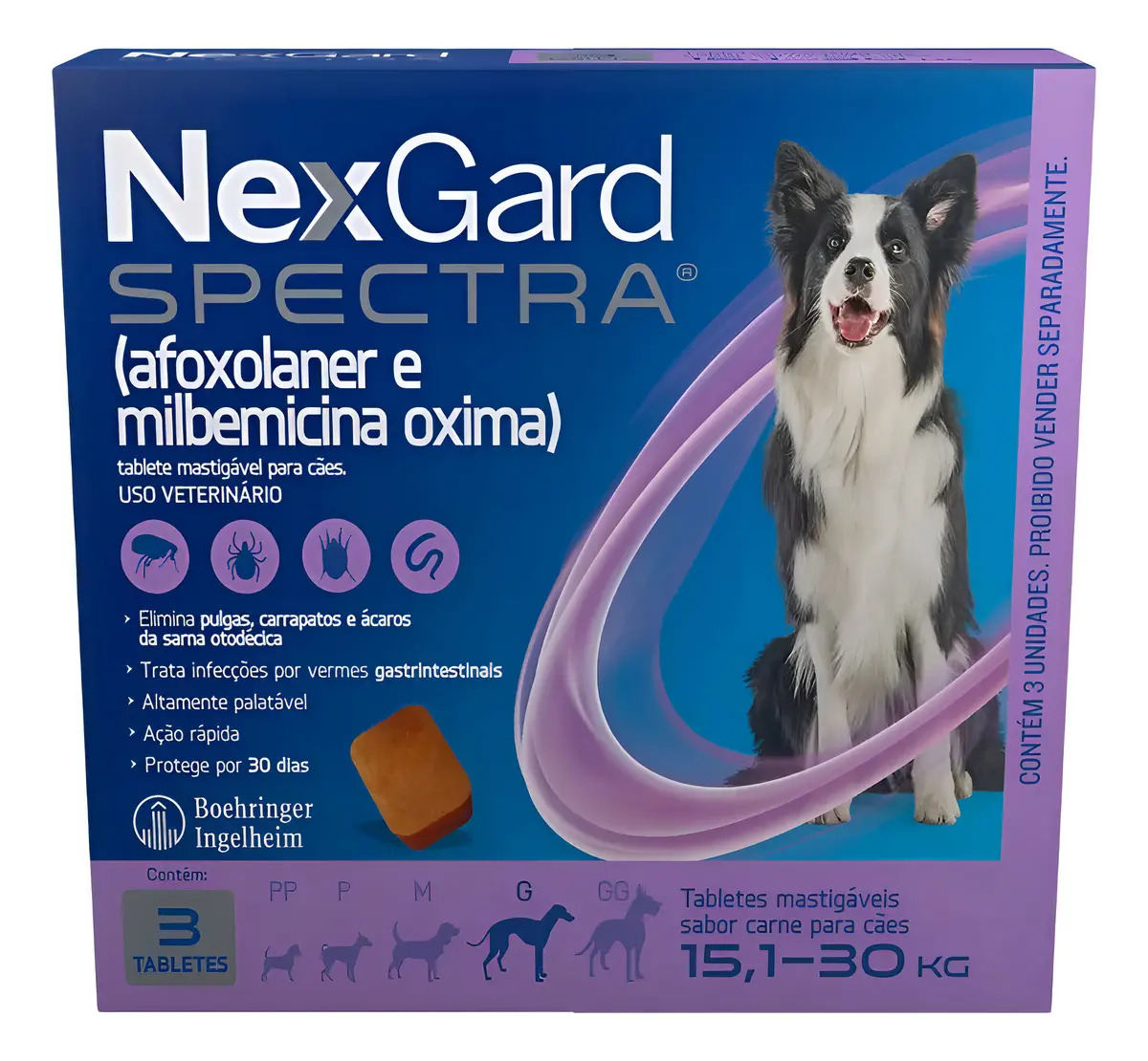 Boeringer Ingelheim NexGard Spectra Antipulgas Cão - Azul - 3 - 15.1 kg - 30 kg - 1 - Unidade - 1