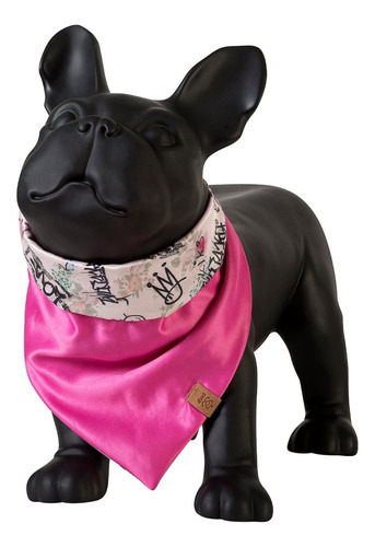 Bandana Pet Jr Dupla Face Para Cachorros Rayssa Em Poliéster Cor Pink Rayssa P