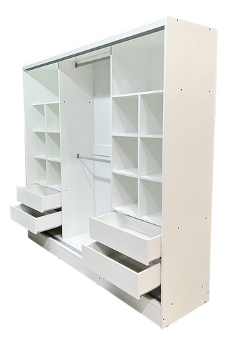 Placard Ropero Alfa 2.00 X 2.00 X 0.55 2 Puertas Y Espejo Blanco