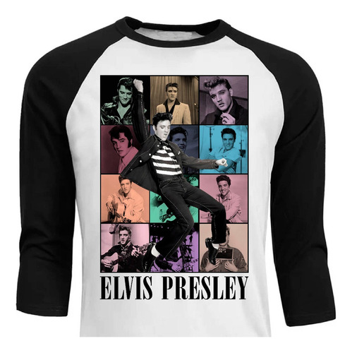 Elvis - Rock And Roll - Raglan - Polera