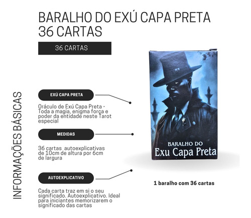 Tarot Exu Capa Preta 36 Cartas Oráculo Umbanda Veja O Futuro