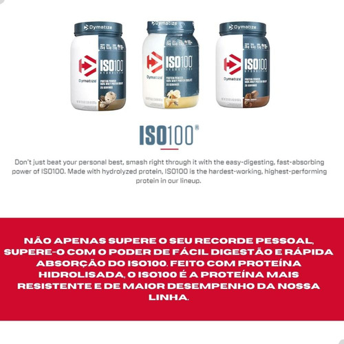 Whey Protein Iso100 Hydrolyzed 610g 1,45lbs Dymatize