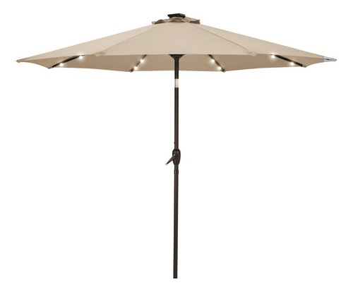Sombrilla Kushiro Ssk-4l Con Panel Solar Y Luz Led Interna