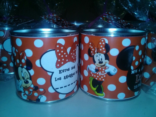 Souvenir Minnie Roja Alcancia Tapa Desmontable X 10 Unidades