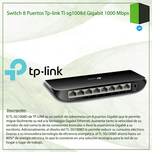 Imagen 7 de 12 de Switch TP-Link TL-SG1008D