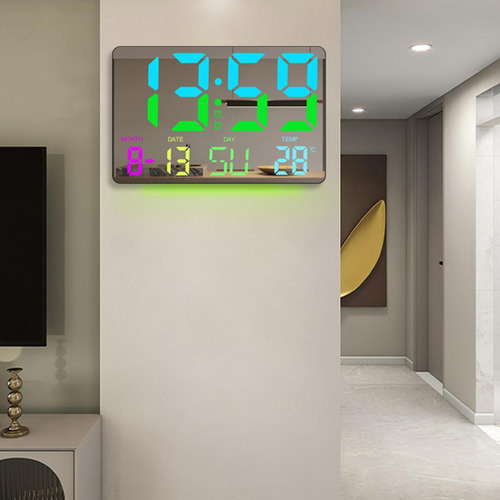 Reloj Despertador Reloj Digital Función De Concha Negra