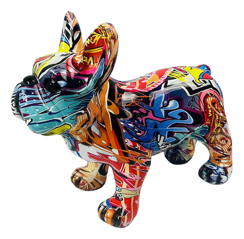 Aruoy Estatua De Bulldog Colorida, Esculturas De Perro,