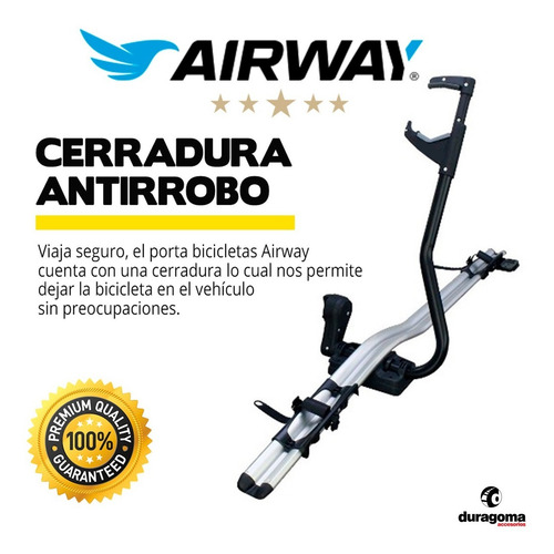 Porta Bicicleta Aluminio Airway Reforzado Para 1 Bicicleta