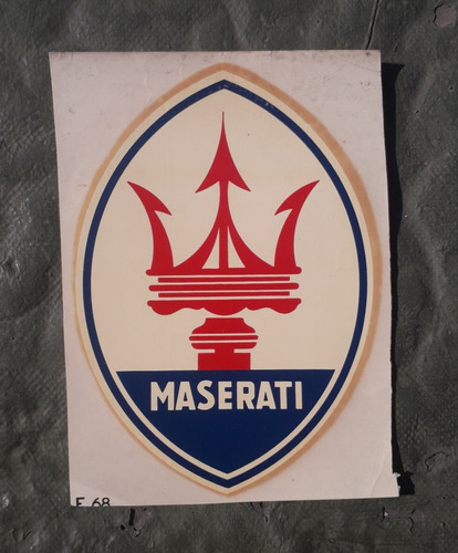 Sticker Calcomania Antigua * Auto Maserati / Raro Unico