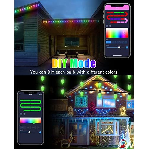 C9 Christmas String Lights, 32.8ft Smart Christmas Ligh...