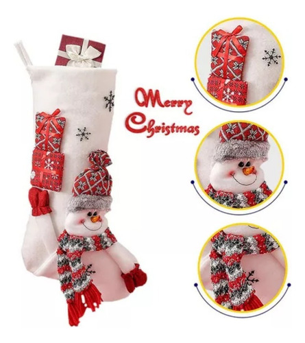 3pcs Calcetín Navideño Bolsa De Regalo Adornos Navideños