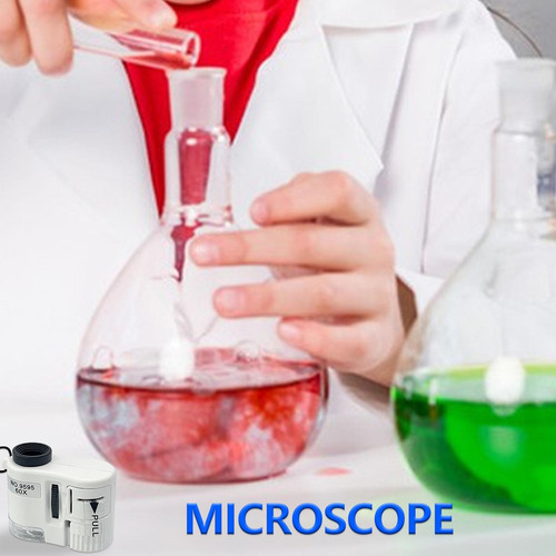 Microscopio Led De Bolsillo Mini Microscopio Con Luz Microsc