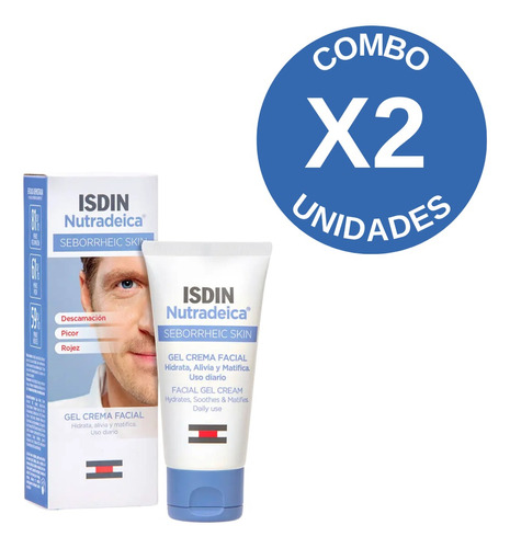 Combo X2 Isdin Nutradeica Gel Crema Facial Piel Seborreica