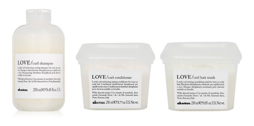 Kit Love Curl Shampoo, Acondicionador Y Mascarilla Davines