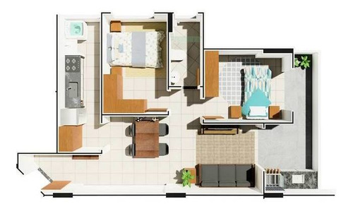 Imagem 7 de 8 de Apartamento, 2 Dorms Com 61.45 M² - Caicara - Praia Grande - Ref.: Cg277 - Cg277