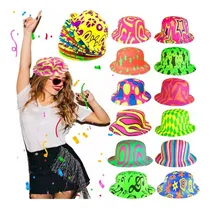 Comprar 12 Sombreros-gorros Bombín Flúor 28x23 Cm Cotillón Carioca
