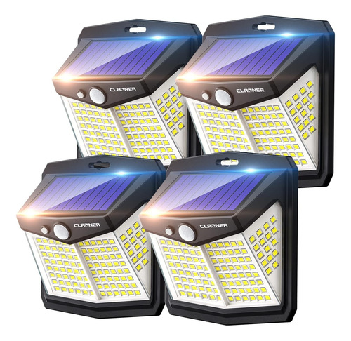 Lámpara Solar 48 Led Pack De 4 Luces Potentes Con Sensor