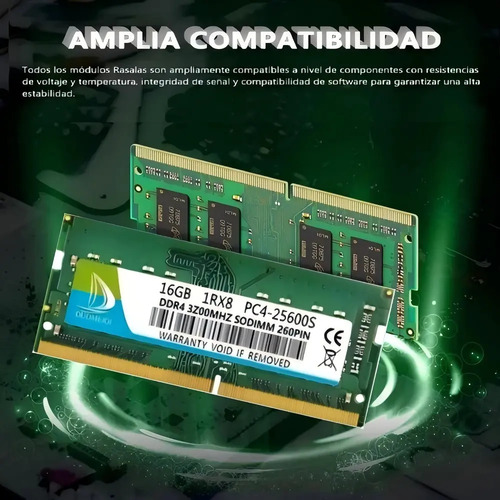 Memoria Ram DDR4 16g Gamer Ddr4-3200mhz Sodimm para laptops Pc4-25600 Duomeiqi CL17 260Pin verde