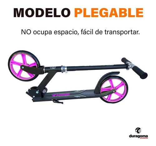 Monopatín Plegable Aluminio Reforzado Rueda Grande Sporting