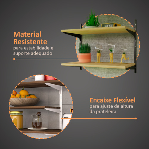 20 Par Suporte Prateleira Com Aba P/ Trilho Cremalheira 20cm