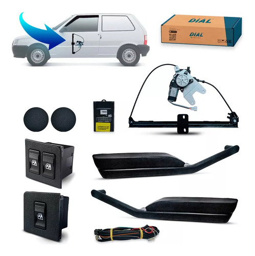 Kit Alza Cristales Electrico Fiat Uno 2004 A 2013 2 P