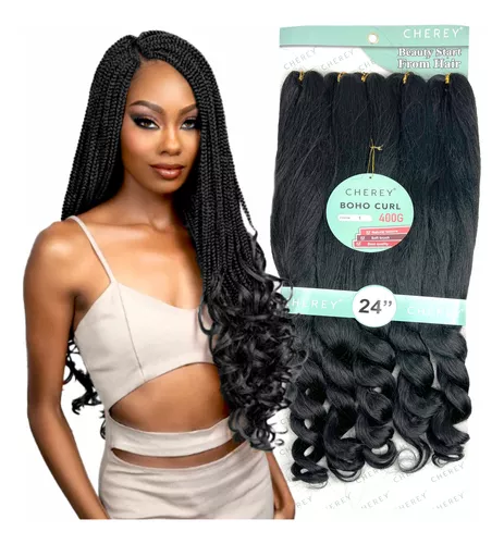 Cabelo Jumbo para trança com cachos nas pontas Boho 210g 60cm