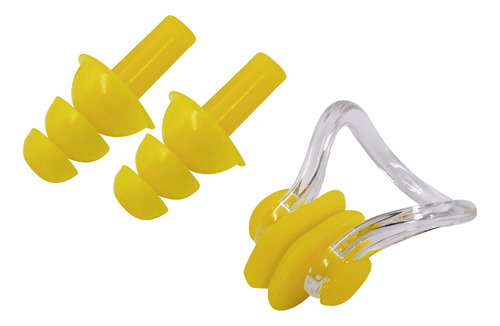 Set De Tapones De Oído + Clip Nasal Phoenix Amarillo