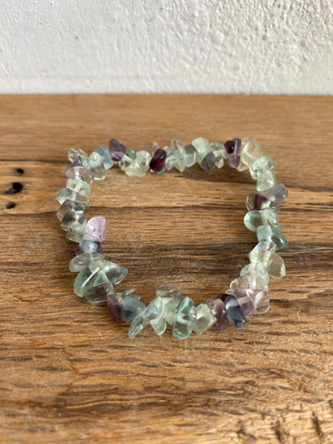 Hermosa Pulsera De Fluorita Arcoiris Piedra Natural Amuleto