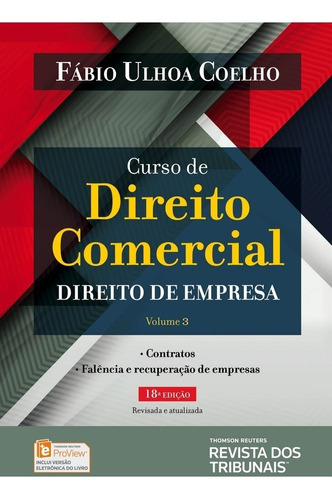 Curso De Direito Comercial - Vol. 3 - 18ª Edição