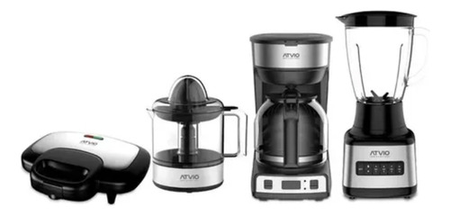 Set Licuadora Cafetera Sandwichera Exprimidor Atvio