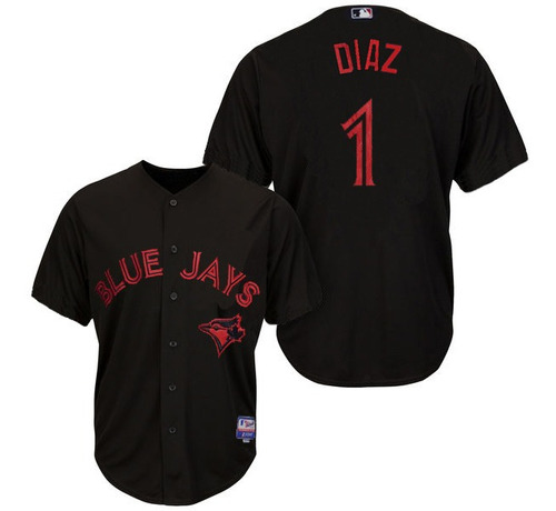 Imagen 1 de 3 de Camiseta Casaca Baseball Mlb Toronto Bluejays 1 Diaz Black