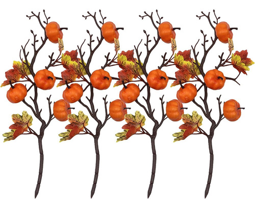 Ramas Artificiales De Calabaza, 4 Piezas De Palillos De...
