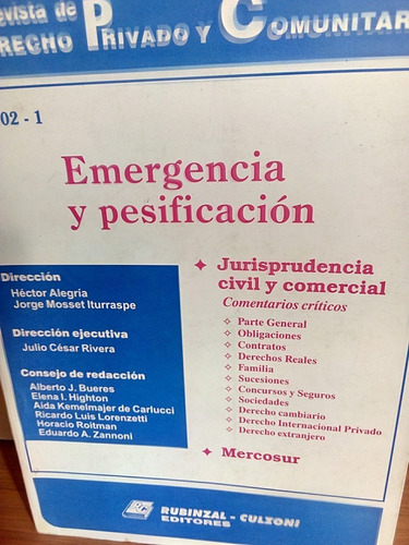 Emergencia Y Pesificación - Rev. De Dercho Privado.