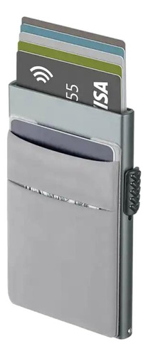 Lufanc Ridge Wallet - Tarjetero De Metal Delgado Con Bloqueo