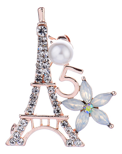 Broche Con Diamantes De Imitación Con Forma De Torre Eiffel,