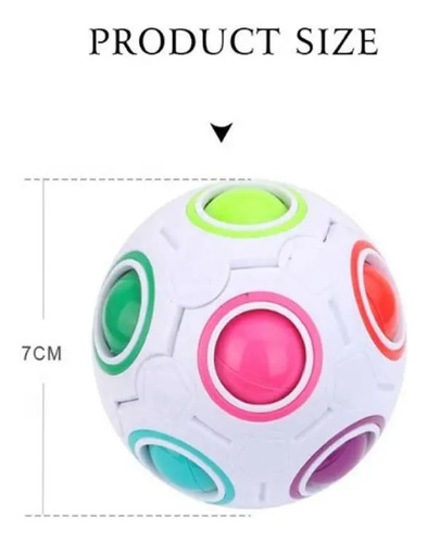 Cubo Bola Mágico Arcoíris Puzzle Juego Ingenio Fidget -441