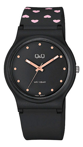 Reloj Q&q By Citizen V06a-004vy Para Mujer Sumergible 10 Atm
