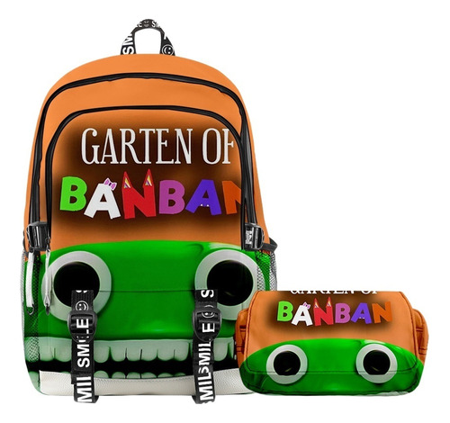 Kit 2 Mochila Escolar Anime Bamban Garden Pattern Para Ninos