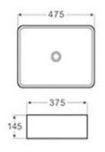 Imagen 6 de 6 de Bacha De Apoyo De Porcelana Blanca 47x37 Blade