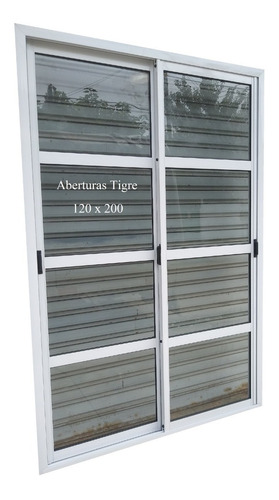 Puerta Ventana Aluminio 150x200 Vidrio Repartido Horizontal