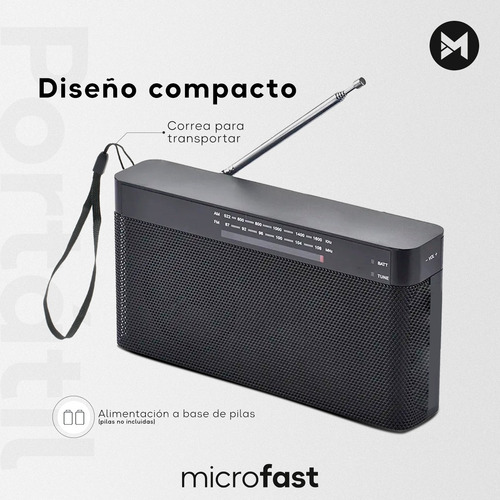 Radio Mini Portátil Analógica Retro Am Fm Entrada Auricular