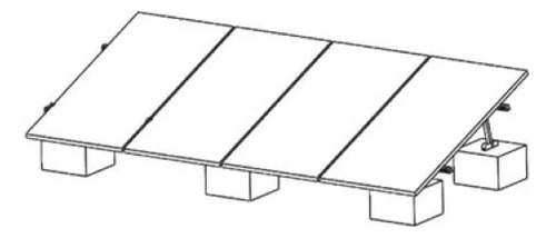 Kit Soporte 4 Paneles Solares Techo Plano Ajustable 15-30