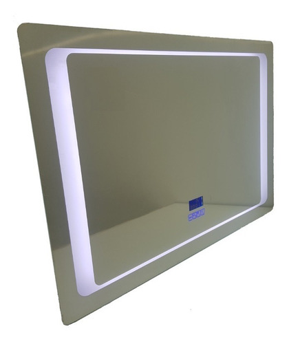 Espejo Led De Baño 100x70 Cm Tablero Con Temperatura Y Hora