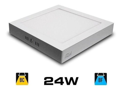 Plafon Led Spot Cuadrado 24w Aplicar Panel Marco Blanco Full